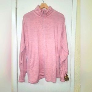 Columbia Pink Full-Zip Cowl Neck Sweater